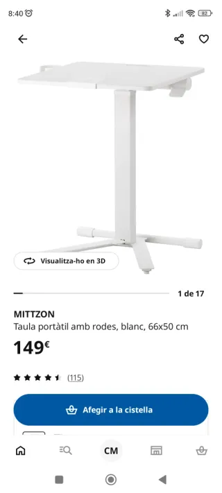 Mesa escritorio plegable y regulable