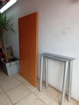 Mesa escritorio madera y metal