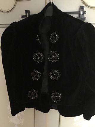 Tailleur velluto nero fatto a mano