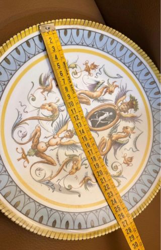 Piatto ceramica Huts decorato vintage raro