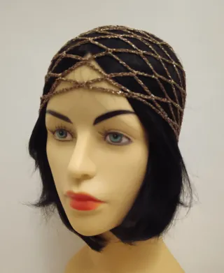 Cuffia rete bronzo lurex