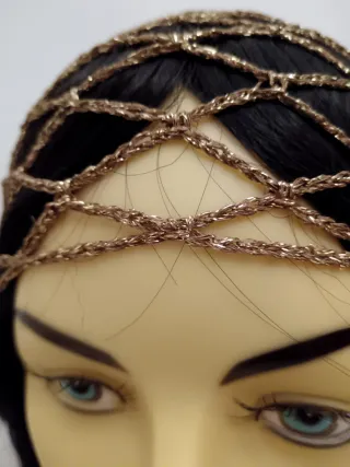 Cuffia rete bronzo lurex