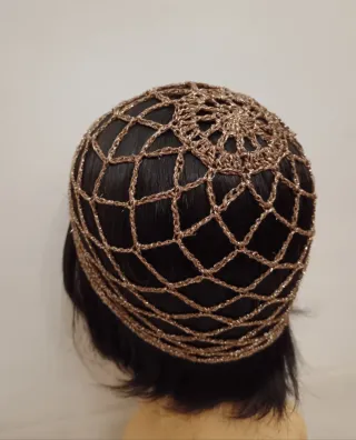 Cuffia rete bronzo lurex