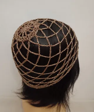 Cuffia rete bronzo lurex