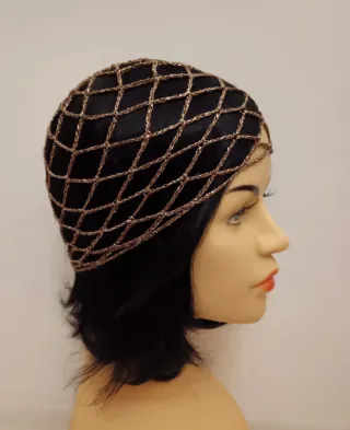 Cuffia rete bronzo lurex