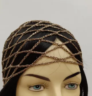 Cuffia rete bronzo lurex
