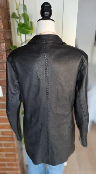 Chaqueta Piel Vintage Negra Diseño