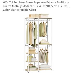 Perchero Roble y Blanco