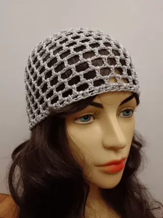 Cuffia rete lurex argentata