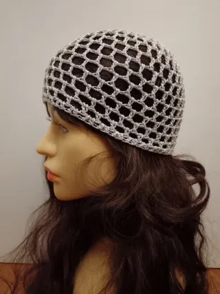 Cuffia rete lurex argentata