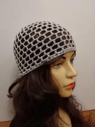 Cuffia rete lurex argentata