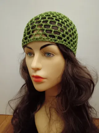 Cuffia rete verde lurex