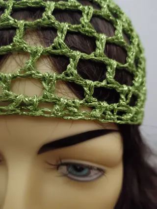 Cuffia rete verde lurex