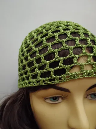 Cuffia rete verde lurex