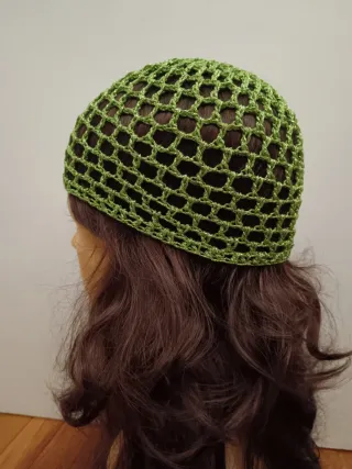 Cuffia rete verde lurex