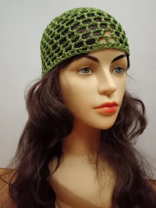 Cuffia rete verde lurex