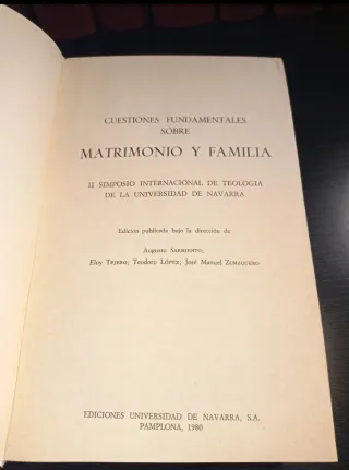 Cuestiones fundamentales sobre matrimonio y famili
