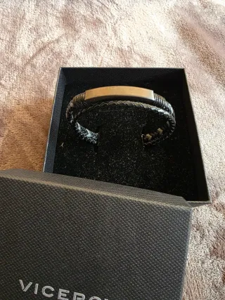 Pulsera Viceroy Hombre Cuero Trenzado Plata