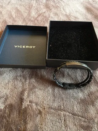 Pulsera Viceroy Hombre Cuero Trenzado Plata