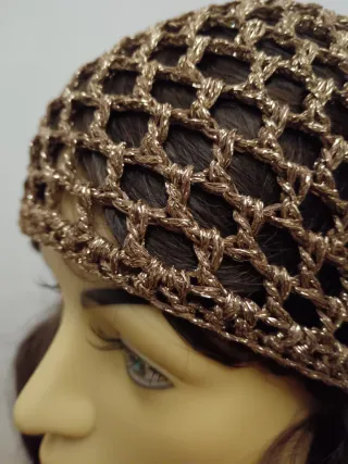 Cuffia rete bronzo lurex