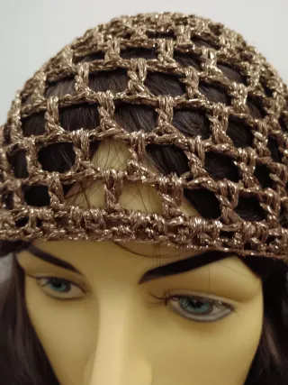 Cuffia rete bronzo lurex