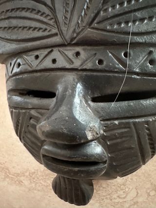 Tris maschere africane in terracotta