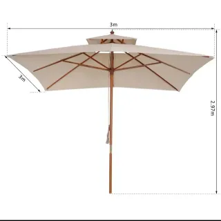Sombrilla de jardín 3x3m