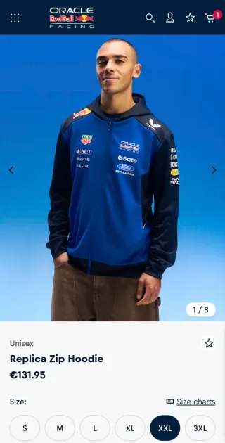 Felpa Red Bull Racing con zip unisex XXL