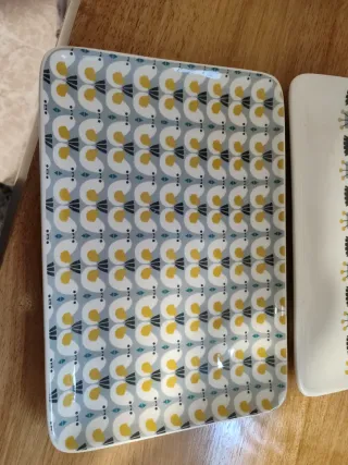 Bandeja cerámica diseño floral