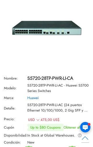 Switch Huawei S5720-28TP-PWR-LI-AC 24x1Gb PoE 370W