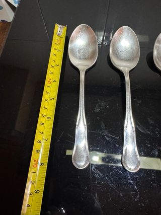 Set 5 Cucchiai Vintage Metallo Argento