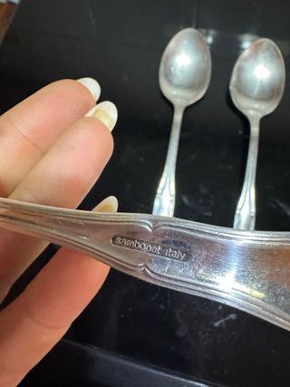 Set 5 Cucchiai Vintage Metallo Argento