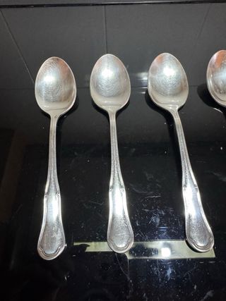 Set 5 Cucchiai Vintage Metallo Argento