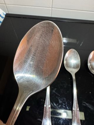 Set 5 Cucchiai Vintage Metallo Argento