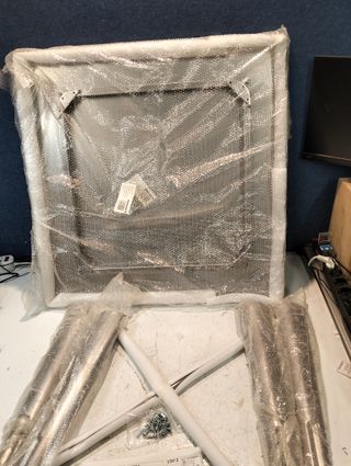 Mesa de Cocina Industrial Metal Plata 80x80 cm