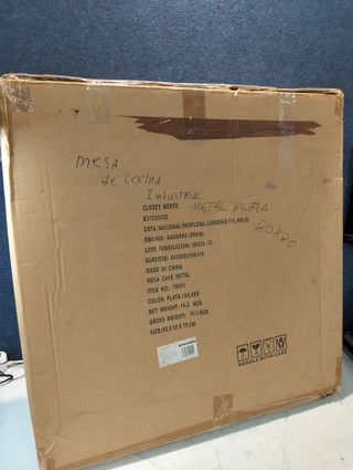 Mesa de Cocina Industrial Metal Plata 80x80 cm