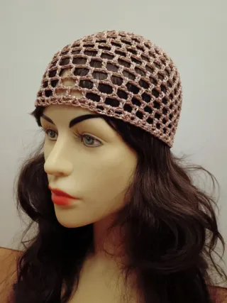 Cuffia rete rosa Lurex