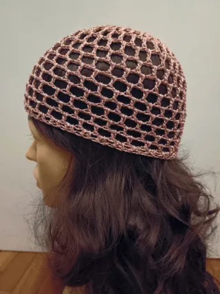 Cuffia rete rosa Lurex