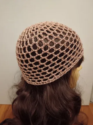 Cuffia rete rosa Lurex