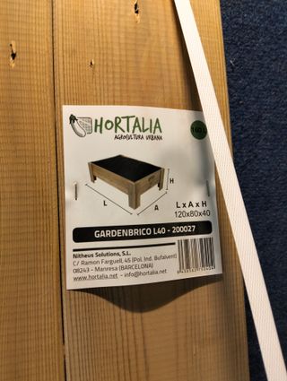 Mesa de cultivo GardenBrico 120x80x40 cm madera exterior 160L