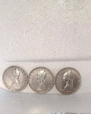 Tre monete 500 lire in argento Le Caravelle