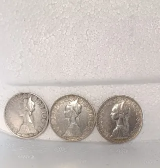 Tre monete 500 lire in argento Le Caravelle
