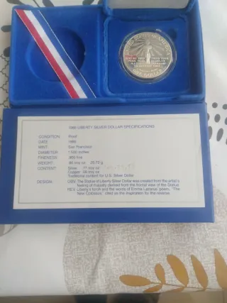 Moneda Plata Dollar Liberty 1986