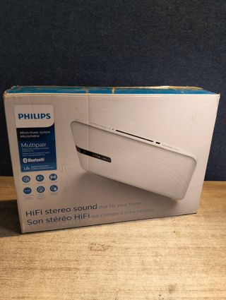 Philips BTM2660W/12 - Microcadena Plana, Bluetooth, CD, USB, Radio FM, Blanco
