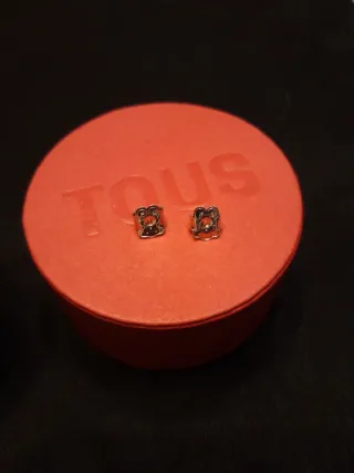Pendientes Tous Oso Perla Plata