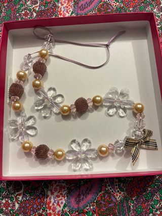 Collana artigianale pietre trasparenti e lilla