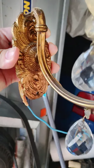 Aplique bronce lágrimas cristal