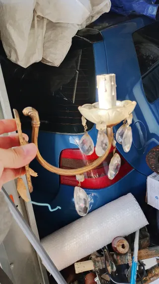 Aplique bronce lágrimas cristal