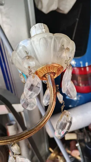 Aplique bronce lágrimas cristal