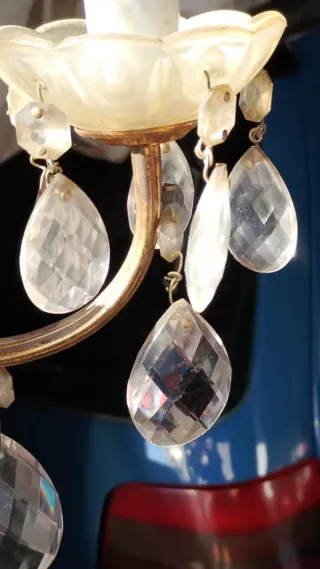 Aplique bronce lágrimas cristal